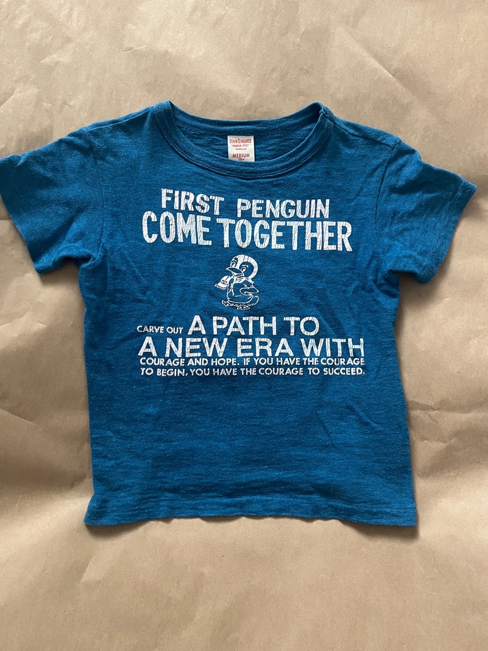 Blue Kids' Graphic Tee - 'First Penguin'